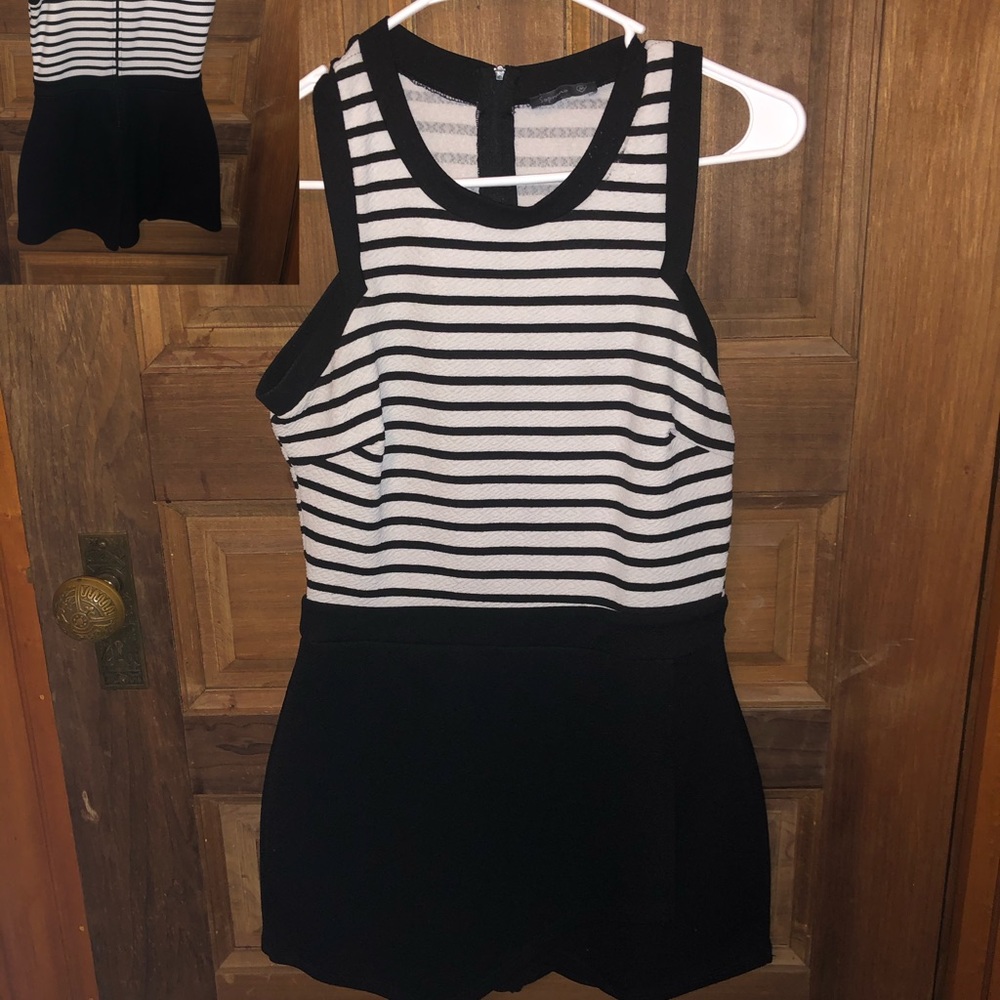 Black + White Romper